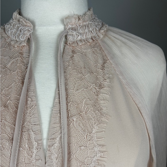 Boho Romantic Long Sleeve Sheer Blouse Peasant - Picture 4 of 6